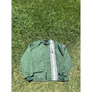 Vintage Men's Ford Cobra Lined Racing Jacket Kelly Green Color Size 2XL